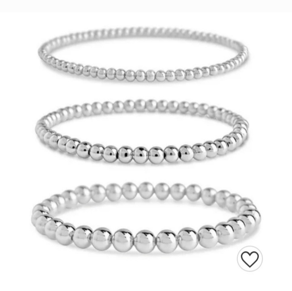 14k Rose Gold/Silver Plated Stackable Bead Bracelets - Picture 6 of 16